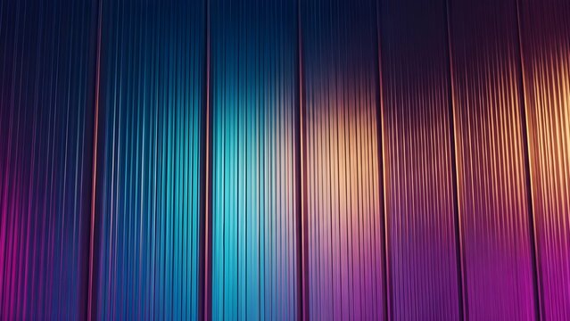 L&iacute;neas verticales abstractas de vibrante luz azul p&uacute;rpura y verde azulado crean un fondo digital futurista texturizado