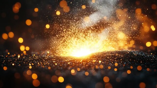 Molten Burst: A captivating display of molten metal, bursting forth with fiery energy, creating a dynamic dance of light and shadow, capturing the essence of raw power and transformation.