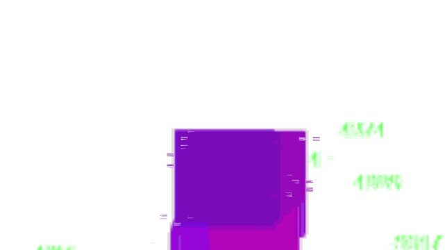 Abstract Digital Data Mosh Glitch with Green and Purple Pixel Sorting
