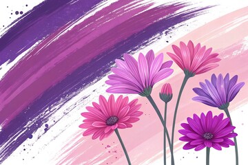 Artistic Purple Brush Strokes Abstract Background