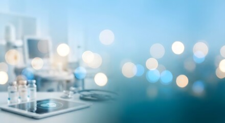 Futuristic Medical Data Screen with Healthcare Analytics