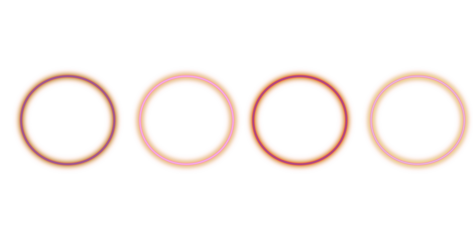 Set of Vibrant Neon Circular Rings with Glowing Auras