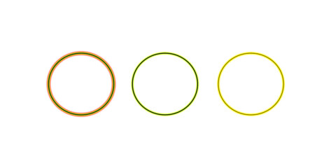Trio of Minimalist Glowing Circular Neon Rings