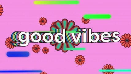 Animation of level up text over flowers and surgeon with copy space on green background - Powered by Adobe