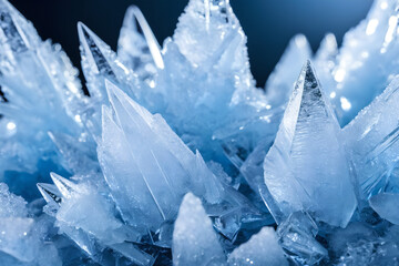Obraz premium Close up of blue ice crystals texture