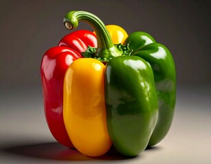 Tricolor bell pepper pattern close up