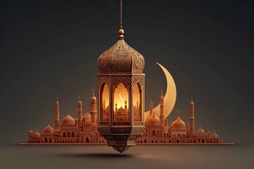 Traditional Ramadan lantern illustration