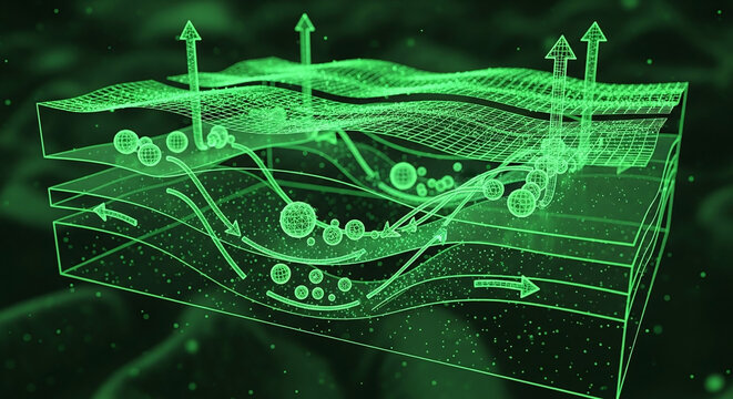 Digital layer flow concept background