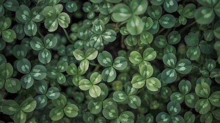 Lucky green shamrocks on st patrick's day celebrations and irish heritage