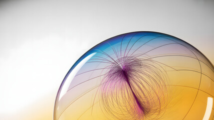 Vibrant glass sphere with intricate purple and orange magnetic field lines