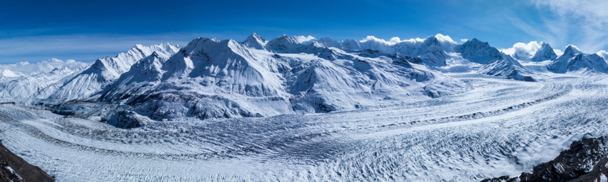 Aerial view of glacier landscape in Tibet, China