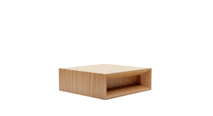 Light wood modern cube shelf with open compartment isolated on black furniture