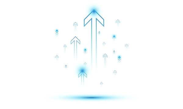 Business Arrow Showing Upward Finance Investment Profit Growth Concept with Rising Arrows on Transparent Background