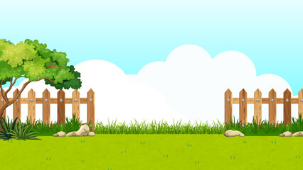Fototapeta premium Natural scenery cartoon images, suitable for children's content