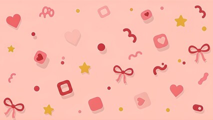 Pastel Pink Background with Decorative Elements.