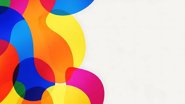 Abstract colorful background with round vector balloons and rainbow circles creates a vibrant design element for a modern art wallpaper template - Powered by Adobe