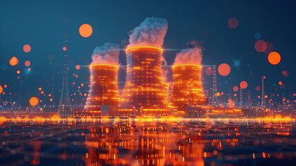 Nuclear Energy Technology Power Concept