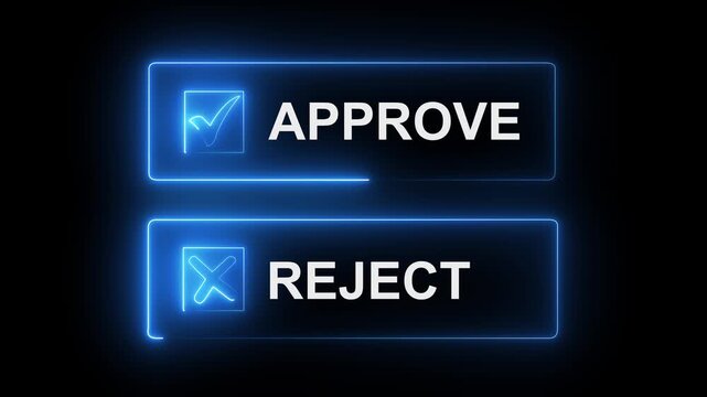 Choices between right and wrong symbols concept on the transparent background. Yes or No decisions, crisis decision making. Motion graphics of approve or reject concept.