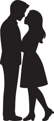 silhouette of a couple love art design illustrator