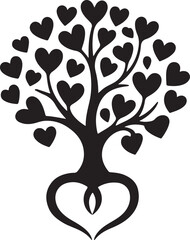 Illustration of vector illustration of a tree with hearts for love