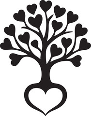 Illustration of vector illustration of a tree with hearts for love