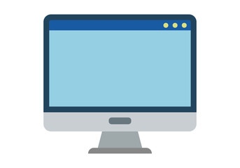 Fototapeta premium Icono de monitor de computadora de escritorio con ventana de navegador web abierta