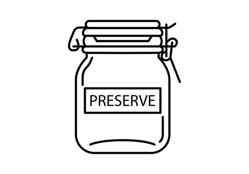 Icono de tarro de vidrio herm&eacute;tico para conservas con etiqueta de texto