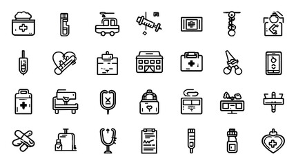 Fototapeta premium Medical icons for healthcare and wellness applications