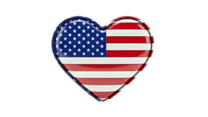 Heart-shaped American Flag Emblem