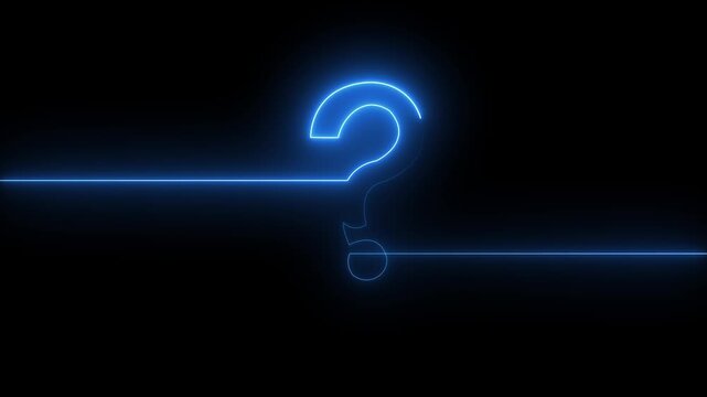 neon glowing loop Question mark sign Question mark icon asking icon animation.4k resolution abstract advice.