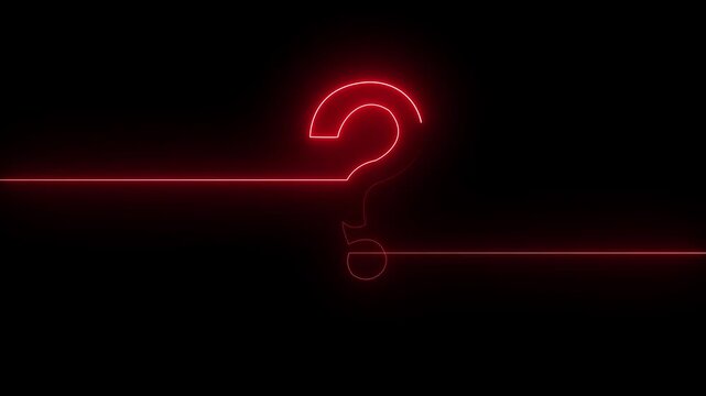neon glowing loop Question mark sign Question mark icon asking icon animation.4k resolution abstract advice.
