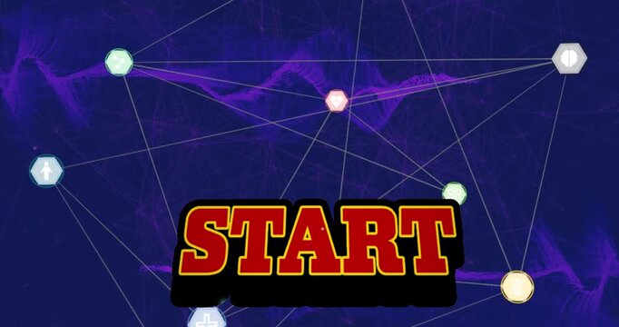 Start text and futuristic background