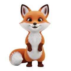 Obraz premium 3d rendered cute cartoon fox