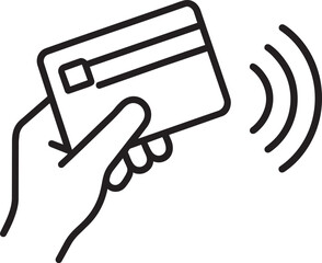 Hand holding credit card icon