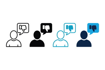 Obraz premium A group of people icons with disapproving speech bubbles above their heads