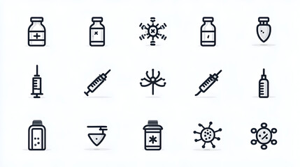 Obraz premium Medical icons set for healthcare and pharmacy designs