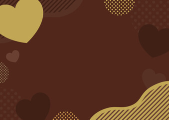 バレンタインの背景、ハートとおしゃれな幾何学模様