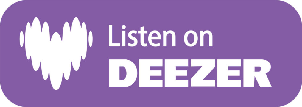 Listen on Deezer Music Streaming Service Button Vector
