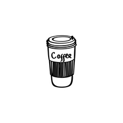 Coffee hand drawn illustration. Coffee vector doodle icon