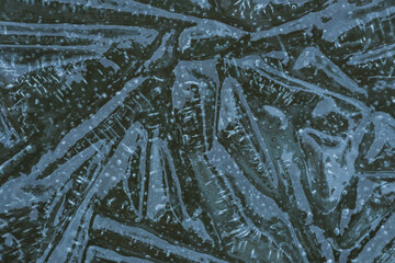 Texture of frozen ice on pond. Macro simple background for winter