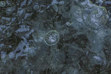 Texture of frozen ice on pond. Macro simple background for winter