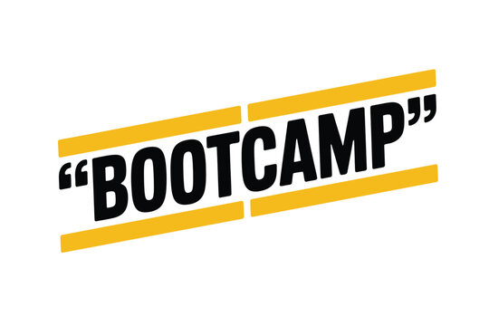 A motivational bootcamp logo with a bold and vibrant design