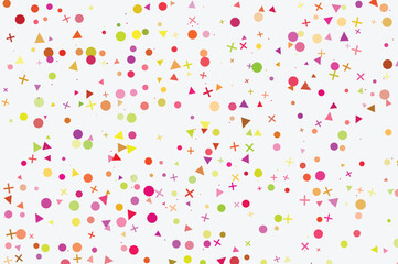 Vibrant abstract background with randomly scattered colorful geometric shapes ideal for festive designs celebrations and digital projects