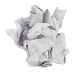 Crumpled paper ball isolated on a transparent background. Full depth of field. PNG.