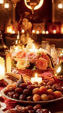 Dates Iftar Meal Ramadan Video Background