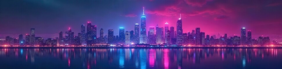 Obraz premium A hologram mockup of a futuristic city skyline displayed in vibrant colors, suitable for technology and urban concept designs , future, virtual reality