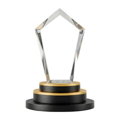 Elegant Crystal Trophy with Gold and Black Base