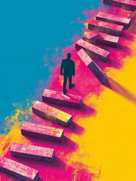 Leadership decision concept managing the conceptual domino effect in business chain reaction and risk management metaphor