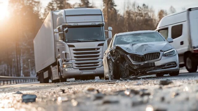 Accidents involving trucks and cars
