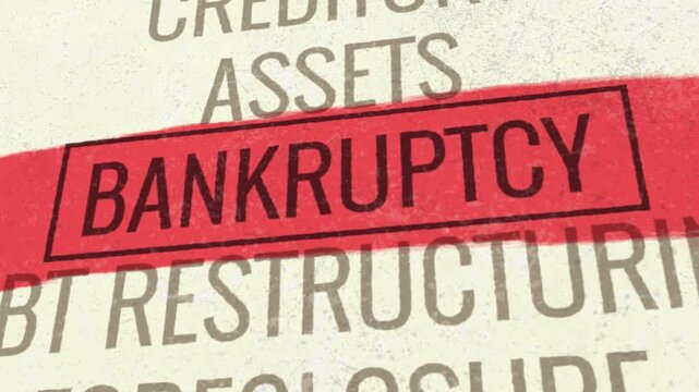 Bankruptcy 3D Scrolling Title Animation